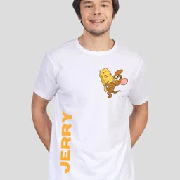 Greylongg Men Tom & Jerry Graphic Printed Round Neck Cotton T-shirt-picture-18