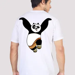Greylongg Men Kung Fu Panda Graphic Printed Round Neck Cotton T-shirt-picture-15