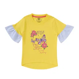 Cub McPaws Girls Yellow Printed T-shirt image 1