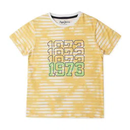 Pepe Jeans Boys Striped Typography Printed Cotton T-shirt-picture-22