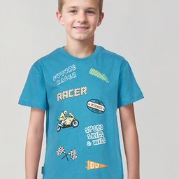 Gini and Jony Boys Typography Printed Cotton T-shirt-picture-0