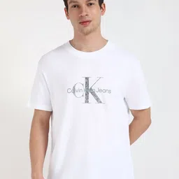Calvin Klein Jeans Men Typography Printed Round Neck Cotton Relaxed Fit T-shirt image 1