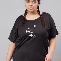 MKH Plus Size Typography Printed Dri-FIT Relaxed Fit Training T-shirt-picture-28
