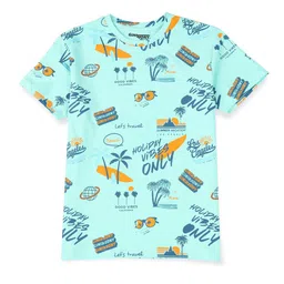 Gini and Jony Infant Boys Typography Printed Tropical Cotton T-shirt-picture-11
