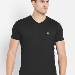 Octave Men Black V-Neck Cotton T-shirt-picture-7