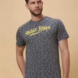 Globus Grey Typography Printed Cotton Knitted T-shirt-picture-21