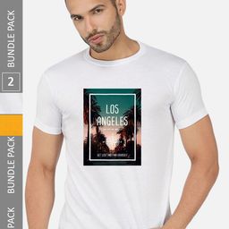 CHOZI Pack Of 2 Printed Round Neck Cotton T-Shirt-picture-7