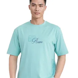 RARE RABBIT Men Graphic Printed Round Neck Cotton Relaxed Fit T-shirt image 1