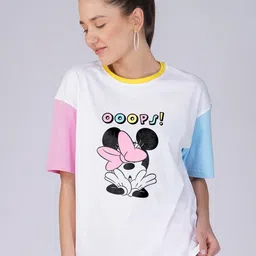 Crazymonk Minnie Mouse Printed Oversized T-shirt-image-55