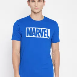 Marvel by Wear Your Mind Men Blue Typography Printed Pockets T-shirt-picture-15