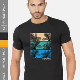 CHOZI Pack Of 2 Graphic Printed Cotton T-shirts-picture-16