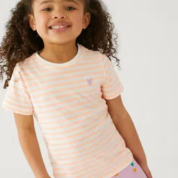 Marks & Spencer Girls Striped Cotton T-shirt-picture-38