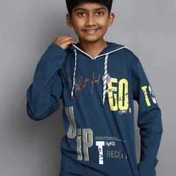 V-Mart Boys Typography Printed Hooded T-shirt-picture-20
