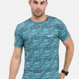 Masculino Latino Floral Printed Round Neck Slim Fit T-Shirt-picture-38