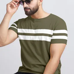 AUSK Men Striped Round Neck Cotton T-shirt-picture-25