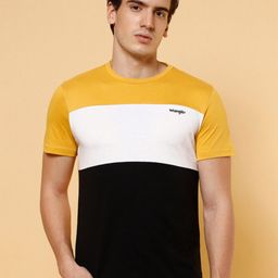 Wrangler Colourblocked Round Neck Cotton T-shirt-picture-37