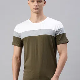 Urban Dog Colourblocked Round Neck Casual Cotton T-shirt-picture-15