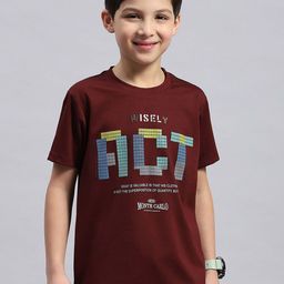 Monte Carlo Boys Typography Printed Round Neck T-shirt-picture-26