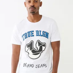 True Religion Typography Printed Round Neck Pure Cotton T-shirt-picture-20