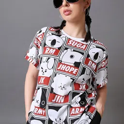 Bewakoof Air 1.0 All Over Printed Boyfriend T-shirt-image-26