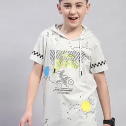 Monte Carlo Boys Printed Cotton Hooded T-shirt-picture-38