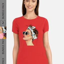 CHOZI Pack Of 2 Graphic Printed Short Sleeves Pure Cotton T-shirt-picture-21