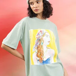 Basics By Tokyo Talkies Graphic Printed Round Neck Oversized T-shirt-picture-10