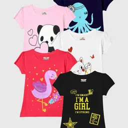 KUCHIPOO Girls 5 Printed Extended Sleeves T-shirt-picture-56