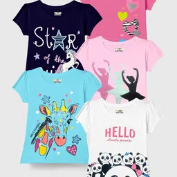 KUCHIPOO Girls 5 Printed Extended Sleeves T-shirt-picture-49