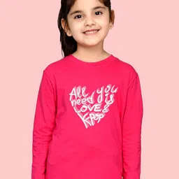 NUSYL Girls Typography Printed Casual T-Shirt-picture-39