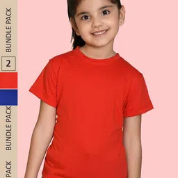 NUSYL Girls Pack Of 2 Round Neck T-shirt-picture-14