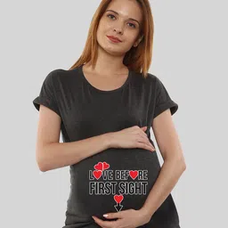 SillyBoom Typography Printed Dolman Sleeves Cotton Maternity T-shirt-picture-38