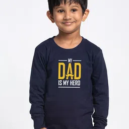 Friskers Boys Navy Blue Typography Printed Slim Fit T-shirt-picture-38