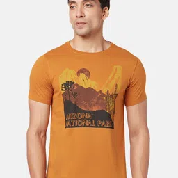 Urban Ranger by pantaloons Men Graphic Printed Slim Fit Cotton T-shirt-image-80