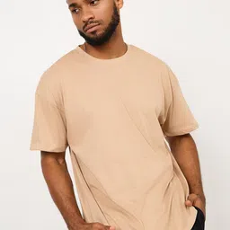 Styli Drop Shoulder Sleeves Pure Cotton Oversized Curved Hem Detail T-shirt-picture-15