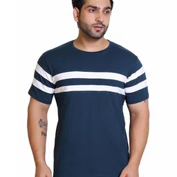 Gajraj Men Striped Monochrome Pockets T-shirt image 1
