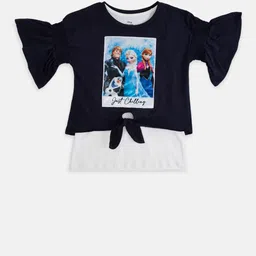 Pantaloons Junior Girls Navy Blue Printed T-shirt-picture-19