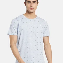 Octave Men Blue Printed Cotton T-shirt-picture-14