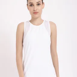 STUDIOACTIV Women White Self Design Sports T-shirt-picture-12