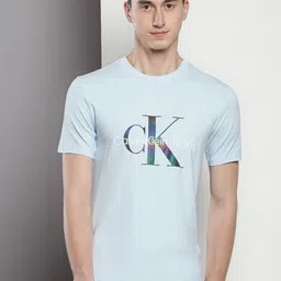 Calvin Klein Jeans Typography Printed Applique Slim Fit Cotton T-shirt image 1