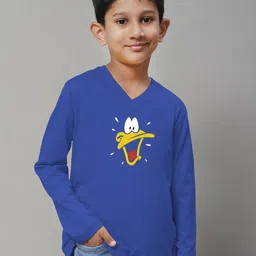 Friskers Boys Donald Duck Printed V-Neck Slim Fit Pure Cotton T-shirt-picture-29