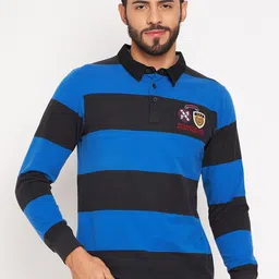 Duke Striped Polo Collar Cotton Slim Fit T-shirt-picture-42