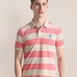 U.S. Polo Assn. Horizontal Striped Polo Collar Slim Fit T-shirt image 1
