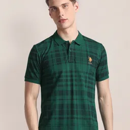 U.S. Polo Assn. Check Pique Printed Polo Collar Slim Fit T-shirt-picture-21