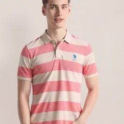 U.S. Polo Assn. Horizontal Striped Polo Collar Slim Fit T-shirt-picture-44