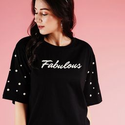 Globus Typography Printed Drop-Shoulder Sleeves Boxy T-shirt-picture-0