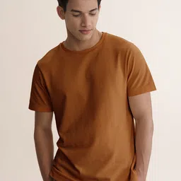 DAMENSCH Men Popcorn Textured Premium Cotton Regular Fit T-Shirt image 4