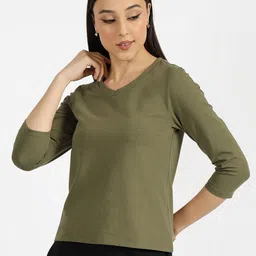 Blissclub V-Neck Three-Quarter Sleeves Moisture Wicking Formal T-shirt-image-23