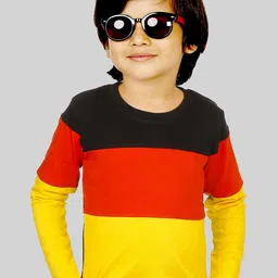 Mojua Boys Colourblocked Bio Finish Pure Cotton T-shirt-picture-38