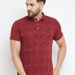 THE MILLION CLUB Men Maroon & Grey Typography Pack Of 2 Printed Polo Collar T-shirt-picture-37